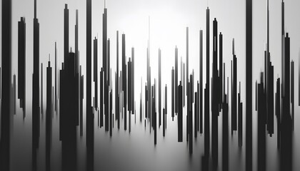Poster - An abstract representation of sound waves, depicted through varying line heights and monochromatic tones