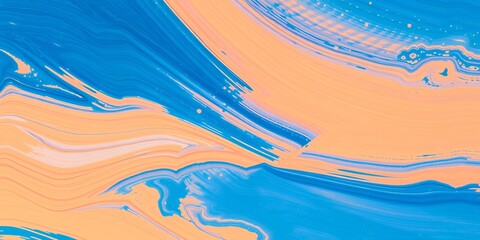 Poster - abstract background featuring swirling patterns of blue and peach creating a dynamic design