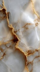Poster - Elegant Close-Up of White Onyx Stone Veined with Gold, Abstract Texture Background, Luxurious Interior Design Element, High-Resolution Detail