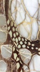 Poster - Abstract Onyx Stone Slab Close-Up Showing Veins and Texture in Beige Brown and White Tones for Luxury Design and Decoration