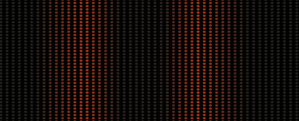 Poster - Dots halftone black orange color pattern gradient texture with technology digital background. Dots pop art comics with summer background. vector