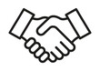 © MDNURUL - Simple line art icon of a handshake representing agreement partnership collaboration