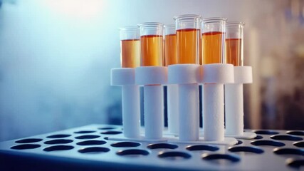 Aufkleber - A close-up view of a bunch of glasses filled with various liquids, perfect for use in scientific or educational contexts