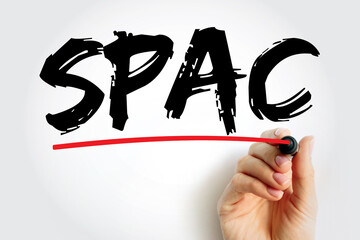 Poster - spac special purpose acquisition company - shell corporation listed on a stock exchange with the pur