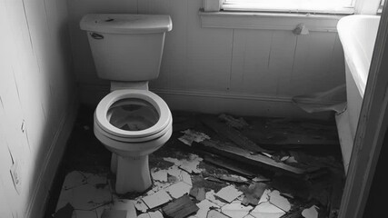 Aufkleber - A standard bathroom setup featuring a toilet and bathtub