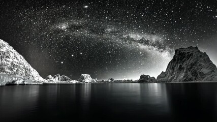Wall Mural - Black Night Sky