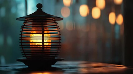 Aufkleber - A single lit candle sitting on top of a wooden table, perfect for ambiance or decoration