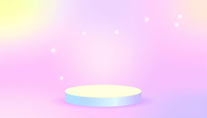 Wall Mural - pastel cylinder platform on soft gradient background