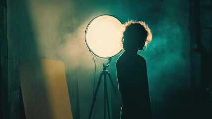 Aufkleber - A person stands in front of a light source with unknown context