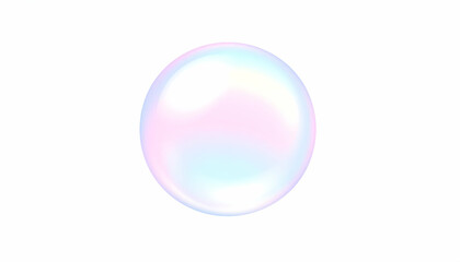Wall Mural - pastel holographic bubble sphere on white background