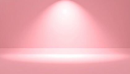 Wall Mural - pink studio background with soft spotlight