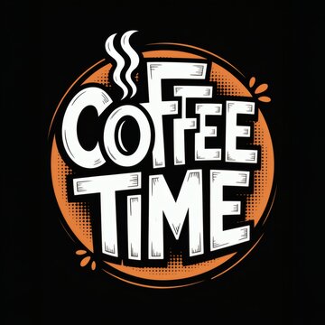 Coffee Time: Vibrant Retro Typography Design for Coffee Lovers and Cafés
