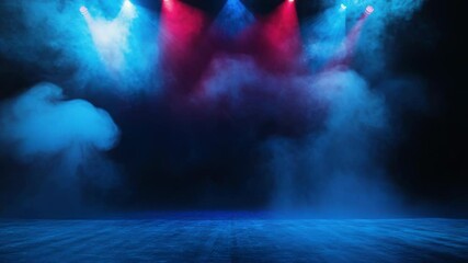 Aufkleber - A dimly lit stage with smoke and spotlights, ideal for concert or event visuals