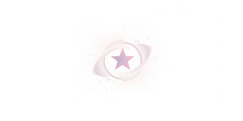 Poster - A soft focus image of a pink star surrounded by a swirling white and gray watercolor effect design