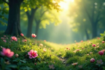 Abstract blurred nature scene, ideal for website backdrop, trees, winter, autumn