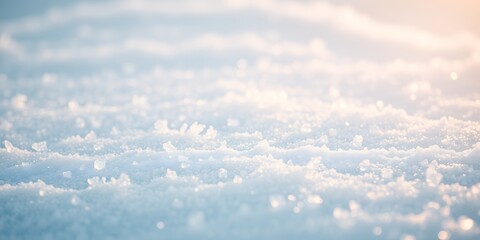 Poster - A close up view of a snow covered surface with a soft light shining from the upper right corner