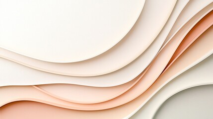 Poster - Subtle Curved Motion in Layered Cream Tones