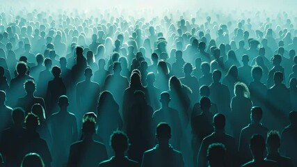 Wall Mural - group gathered near bright light