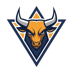 Aufkleber - Bold bull logo design with geometric elements for branding and marketing in a modern style perfect for sports teams, businesses, or creative projects