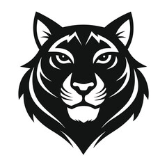 Aufkleber - Stylized vector illustration of a tiger head designed for logos, branding, and clipart, showcasing sharp features and fierce expression suitable for various creative projects