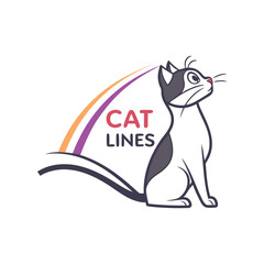 Poster - Vector illustration of a cat logo with a sleek design, showcasing an elegant profile and contemporary style for branding or artistic projects