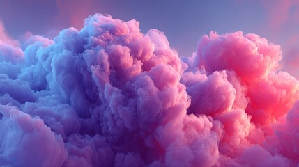 Wall Mural - a vivid scene featuring a mix of pink and blue smoke set against a backdrop of brilliant blue sky wi