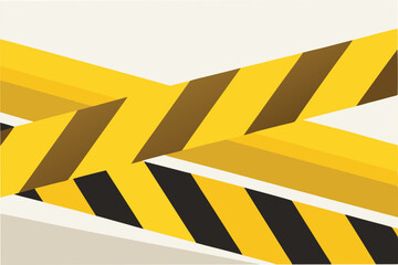 Poster - Caution tape crossing in a creative vector illustration for safety awareness and design projects