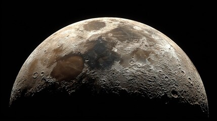 Wall Mural - a moon close-up at night with water droplets on its surface