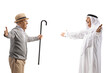 © Ljupco Smokovski - Middle eastern man greeting a senior friend
