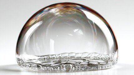Wall Mural - a close-up of a glass vase on a white surface reflects a person's face