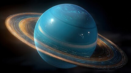 Wall Mural - artist's depiction of saturn and its rings in close proximity to the sun