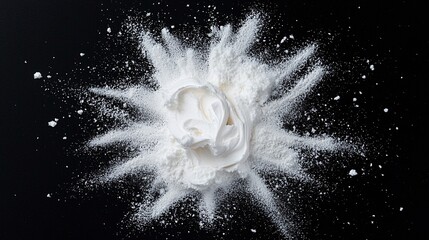 Poster - White Powder Explosion on Black Background