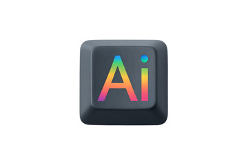 Aufkleber - Artistic keyboard key featuring adobe illustrator logo design on a black background