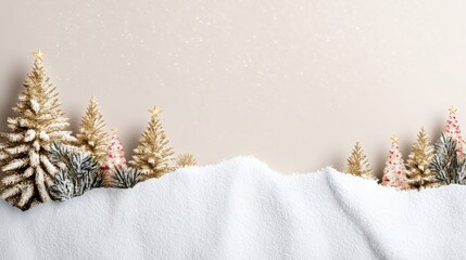 Wall Mural - Snow-covered trees in a dense forest during daytime winter, showcasing a serene white landscape.