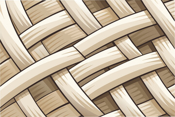 Aufkleber - Stylized vector illustration of woven texture featuring intricate patterns in light-toned colors suitable for backgrounds and graphic design projects