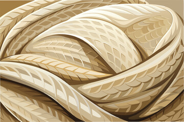 Poster - Stylized vector illustration of woven texture featuring intricate patterns in light-toned colors suitable for backgrounds and graphic design projects