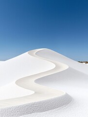Poster - Winding Road Across White Sand Dunes Under a Starry Night Sky