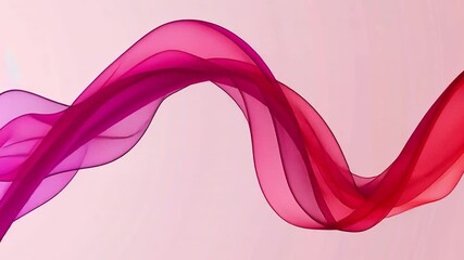 Poster - elegant abstract design of flowing waves translucent pink and purple fabric creating movement and be