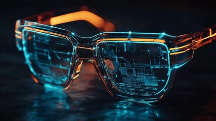 Poster - Futuristic Smart Glasses:  Digital Display Eyeglasses