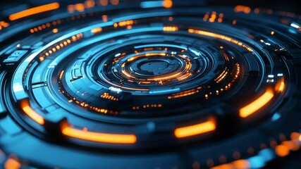 Poster - Futuristic Tech Interface: Abstract Circular Design