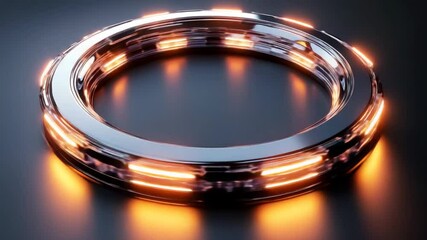 Poster - Luminous Chrome Ring: Abstract Futuristic Design