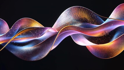 Poster - colorful abstract wave design flowing textures and light play create movement and energy with depth 