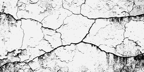 Aufkleber - cracked black lines and textured areas, creating an abstract, grunge-like background effect.