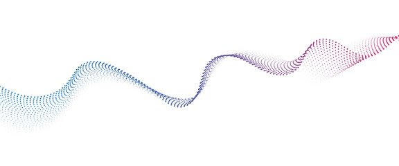 Leinwandbilder - Flowing Dot Wave halftone gradient pattern on transparent background	
