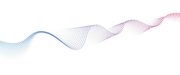 Leinwandbilder - Flowing Dot Wave halftone gradient pattern on transparent background	
