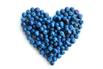 Poster - Blueberries arranged in the shape of a heart.