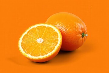 Poster - Two oranges on an orange background.