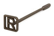 © PNG Kingdom  - Rusty branding iron with letter r laying on transparent background, showing concept of livestock marking