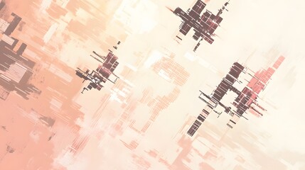 Poster - Abstract architectural design in muted tones.