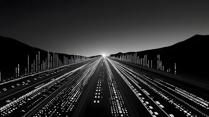 Poster - Digital highway stretching into the distance.